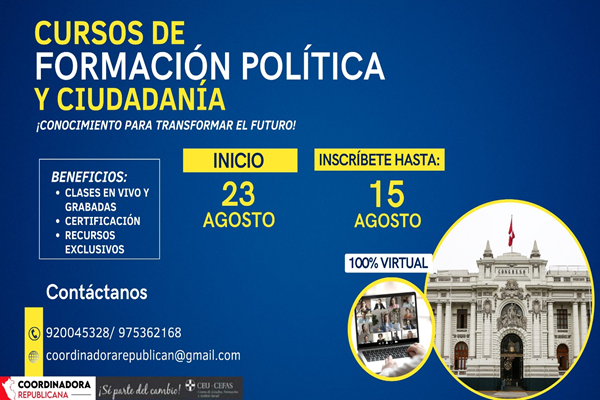 Prepárate para liderar el cambio e inscríbete en el Curso de Formación Ciudadana y Política   