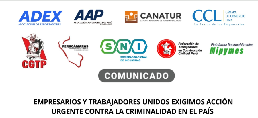 Empresarios y trabajadores unidos exigimos acción urgente contra la criminalidad en el país