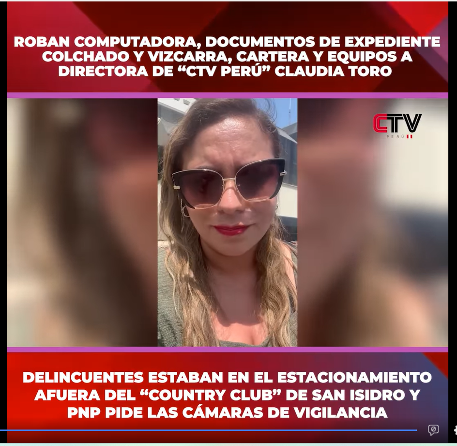 Periodista Claudia Toro denuncia robo