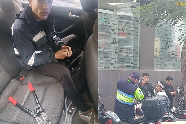 Miraflores: Serenazgo y PNP capturaron en minutos a sujeto con muletas que robó una bicicleta