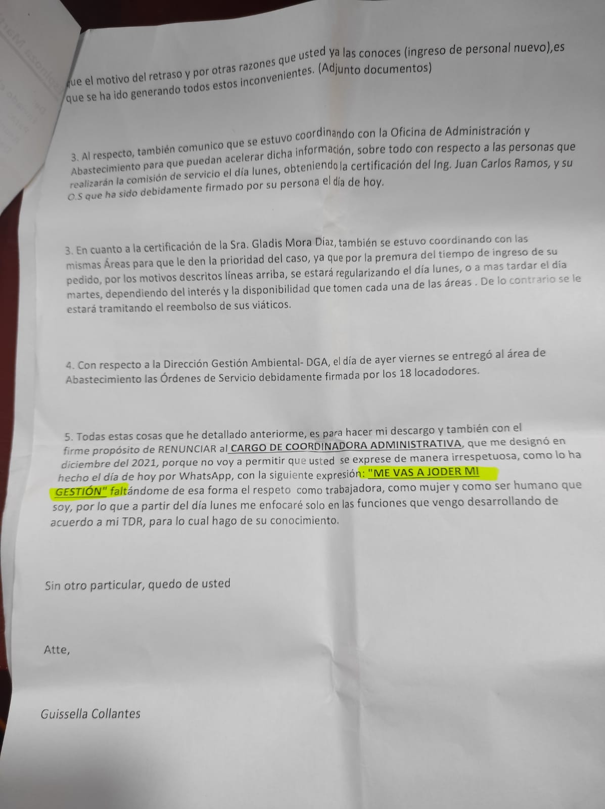 Denuncia de maltrato y acoso laboral a trabajadoras en el MTC